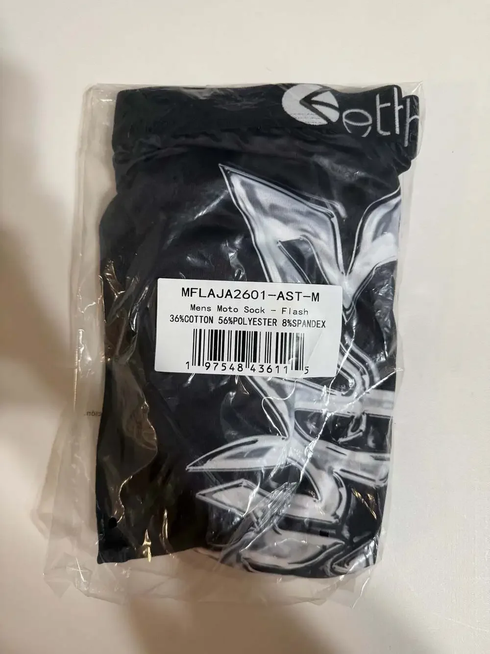 Ethika Mens Moto Sock Flash Size M Black